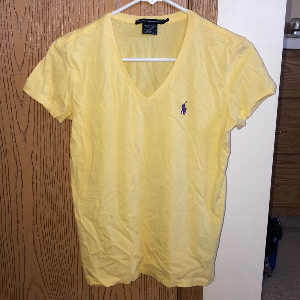Yellow Ralph Lauren V neck Tee